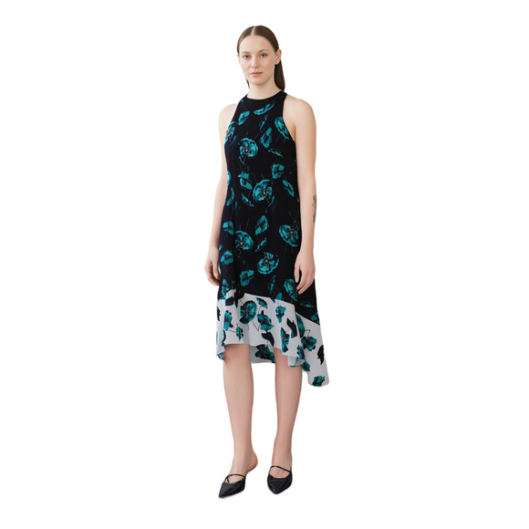 Women Dress Alfani Asymmetrical Sheath Floral Print Dress Size 8 Multicolor - Picture 1 of 4